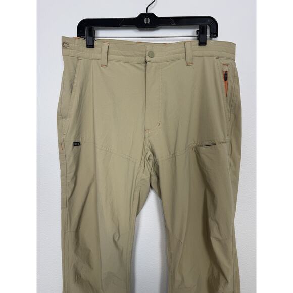 Howler Bros Brothers Shoalwater Tech Pants Mens 34x32 Khaki Uniform Fit Stretch - Picture 2 of 13